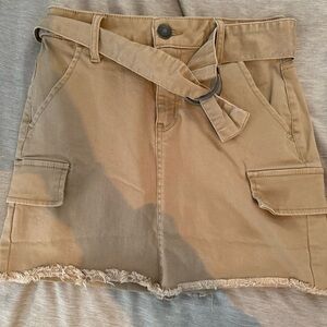 SO Beige Casual Mini Skirt